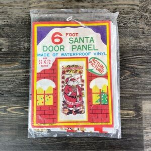 NEW. Vintage waterproof vinyl Santa door cover panel Size is 32X72 (6ft tall)